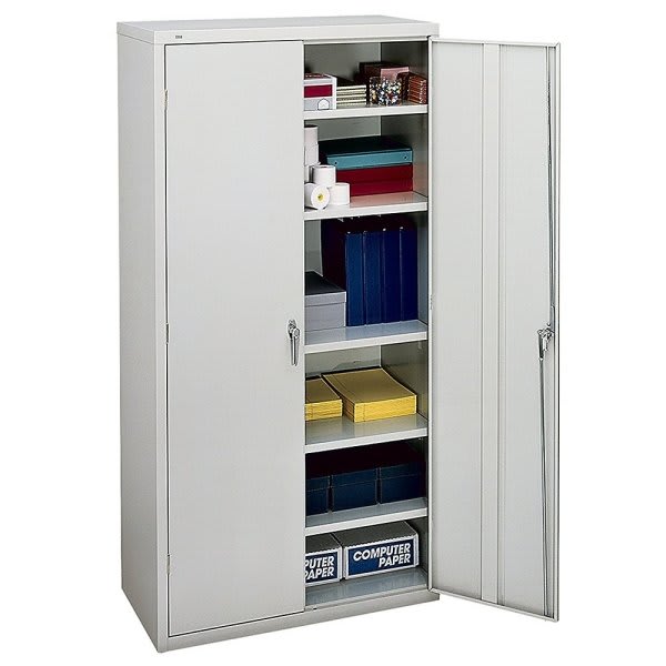 Realspace Steel Storage Cabinet 3 Shelves 42 H x 36 W x 18 D Black