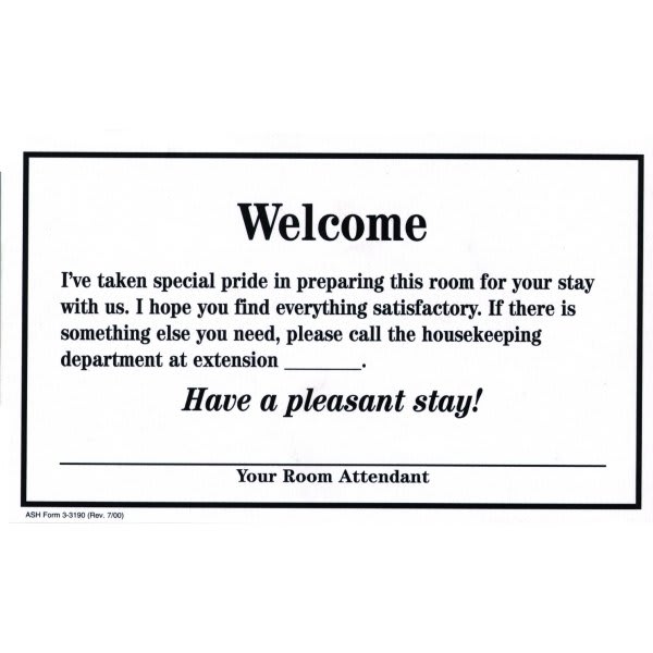 Housekeeping Card White Package Of 100 HD Supply