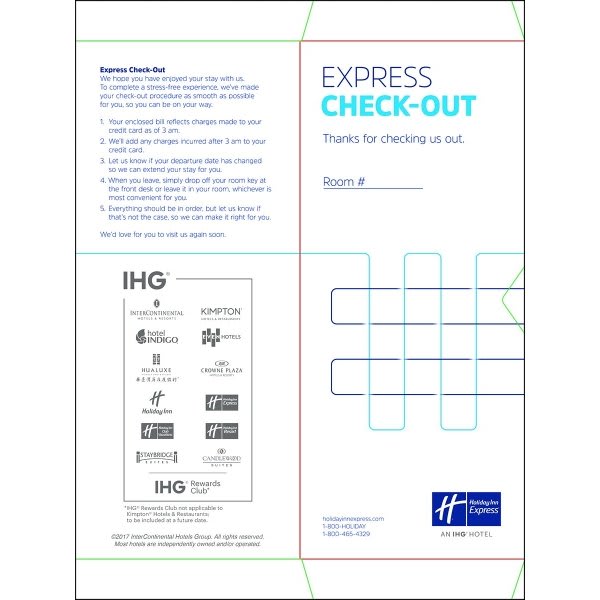 Holiday Inn Express CheckOut Sleeve, Package Of 1000 HD Supply