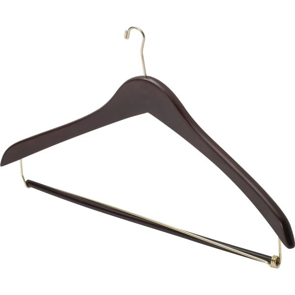 Order Natural Wood Suit Hanger With Chrome Hook - 17