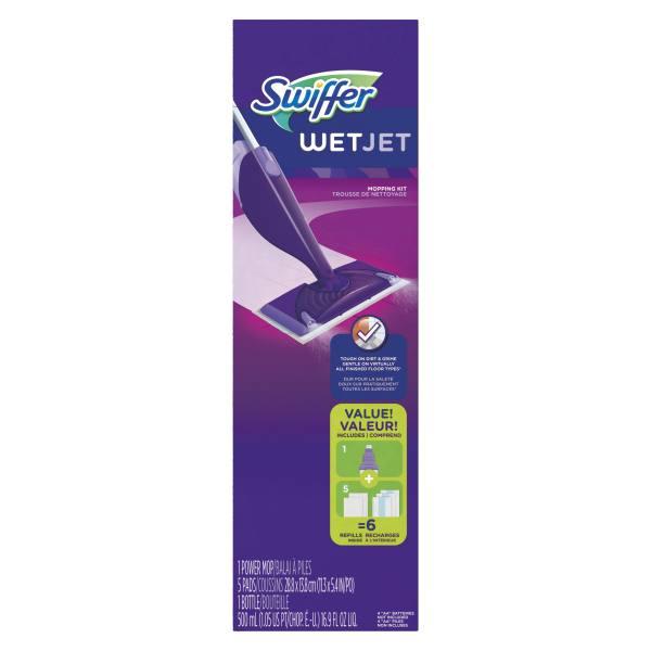 Swiffer WetJet Mop Starter Kit w/ 46 in Handle and Pads (2Pack