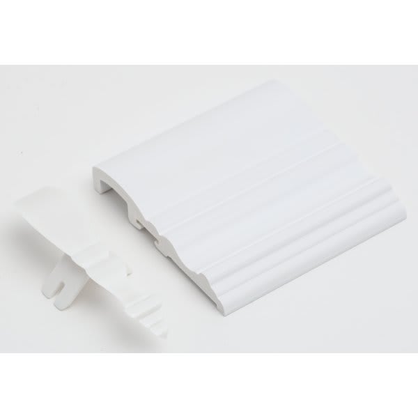 2" Faux Wood Blind Crown Valance Return, White, Package Of 2 Pair HD