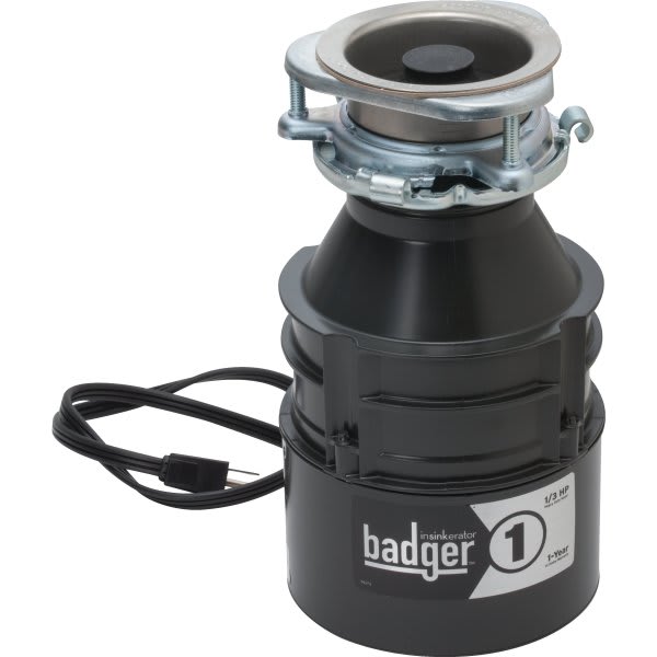 InSinkErator® Badger 1™ 1/3 HP, Garbage Disposal w/ Power Cord HD Supply