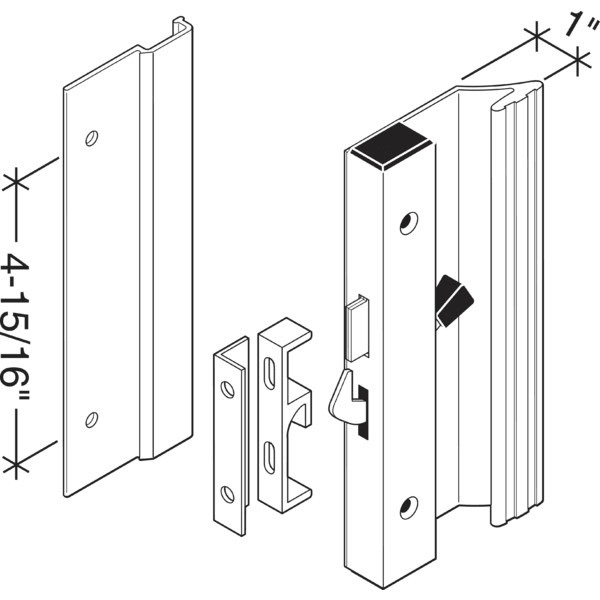 415/16" Low Profile Surface Sliding Glass Door Handle Aluminum HD Supply