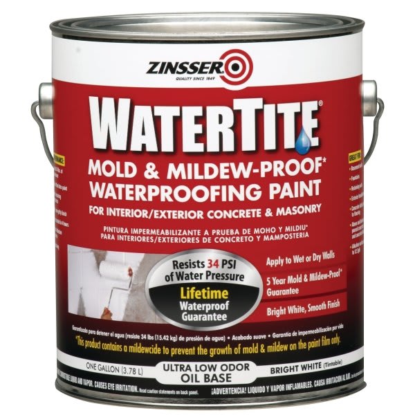 Zinsser 1 Gal Watere Mold Proof Waterproofing Paint Matte Zinsser 1 Gal Watere Mold Proof