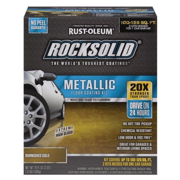 Rust Oleum 70 Oz Metallic Burnished Gold Garage Floor Kit Package