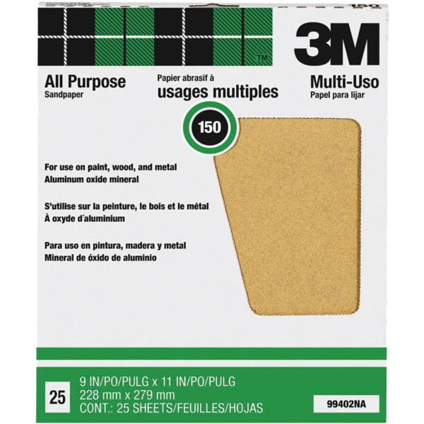 3m 99402na 9 X 11 150c Alox Sandpaper Package Of 25 Hd Supply