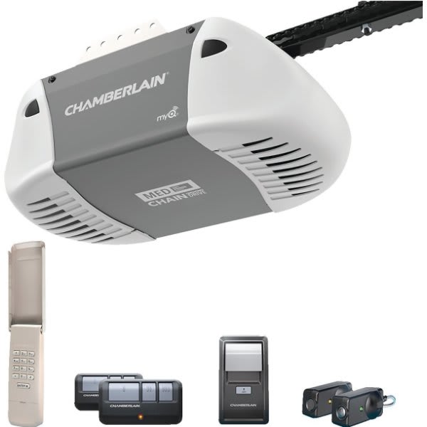 Chamberlain 1 2 Horsepower Garage Door Opener Drive With 2 Remotes