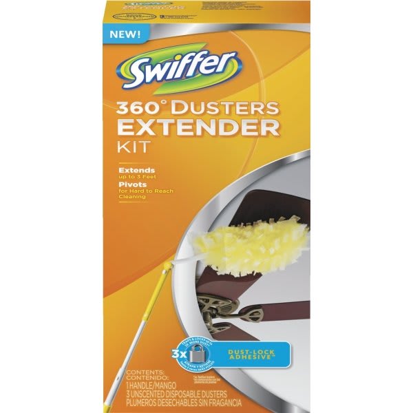 Swiffer 3 in 360 Extended Duster Kit w/ 1Handle and 3Dusters (6Case
