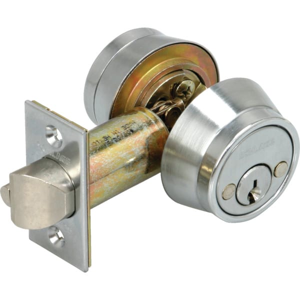 Schlage Double Cylinder Deadlatch Deadbolt Satin Chrome HD Supply