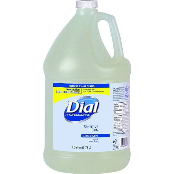 Dial Sensitive Skin Antimicrobial Liquid Hand Soap 1 Gal Refill Case Of