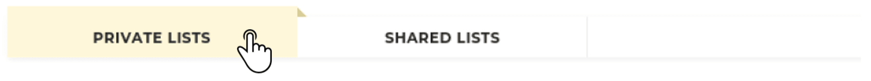 Select Private List or Shared List