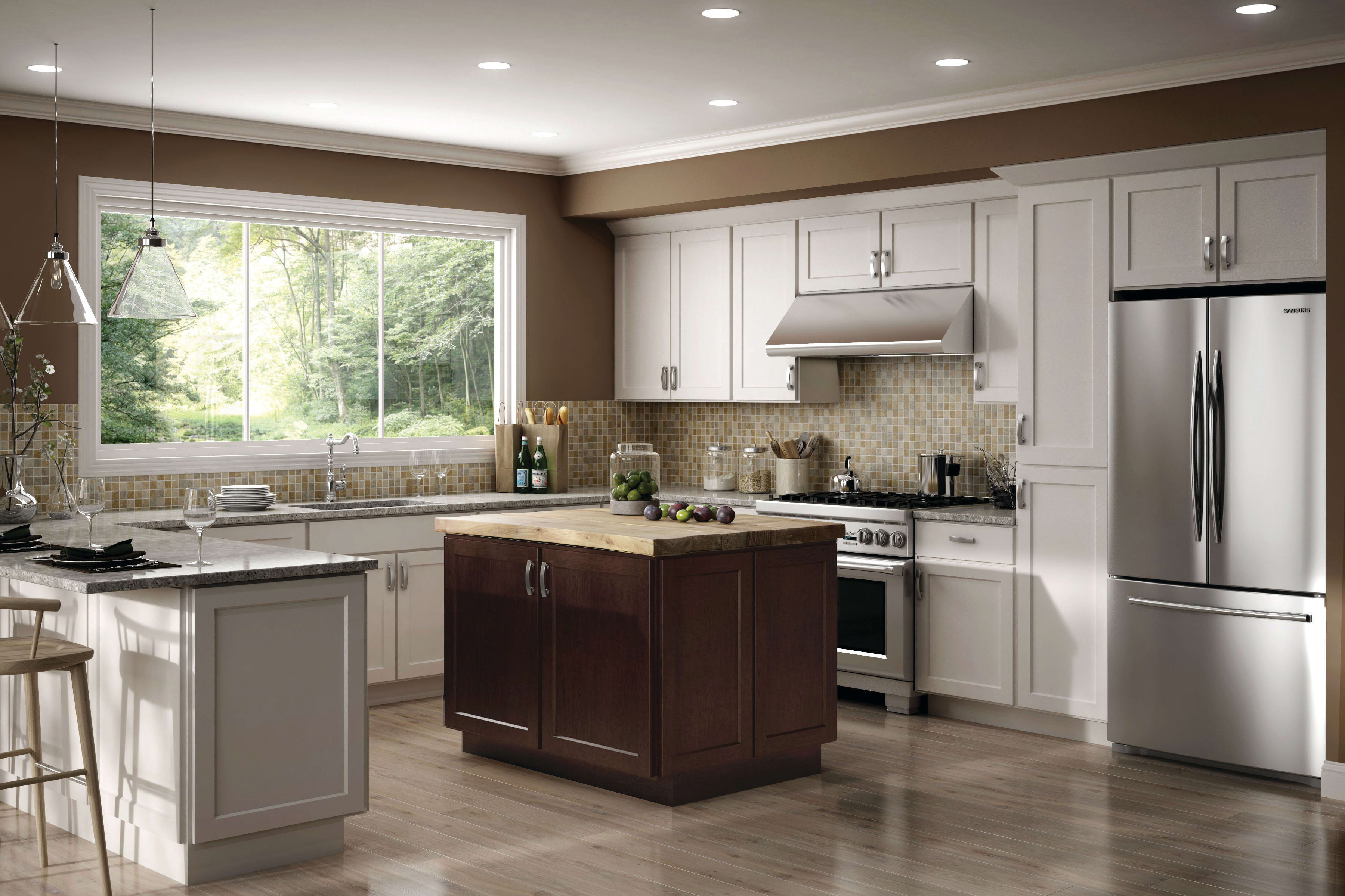 LUXOR WHITE ESPRESSO KITCHEN CABINET COLLECTION