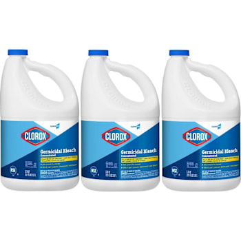 Clorox Germicidal Bleach, Concentrated, 121 Ounce Bottle, Case Of 3