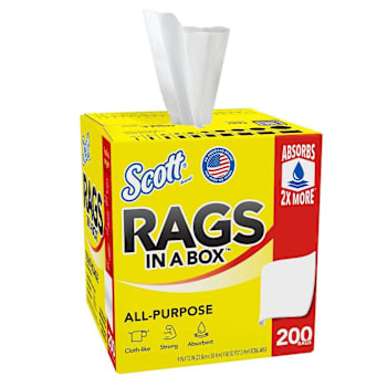 Scott Rags In A Box Cloth-Like Rags, 200 Rags-Box Package Of 200