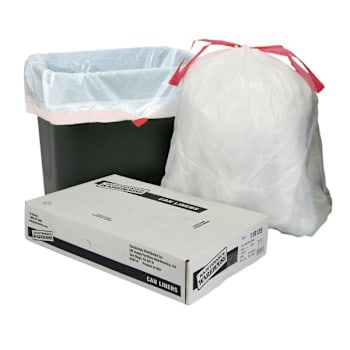 Maintenance Warehouse Can Liner 13 Gal. 0.9 Mil Low-Density, White, 24" X 27" Pack Of 200