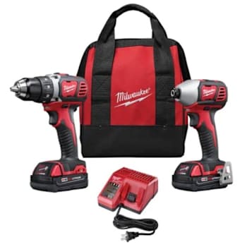 Milwaukee M18 Lithium-Ion Cordless Impact Drill/Driver 2-Piece Combo Kit With Two 1.5ah Batteries, Charger, And Tool Bag