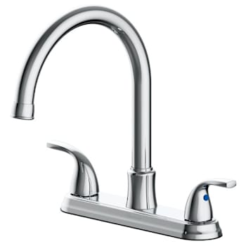 Seasons Raleigh Double-Handle Gooseneck Kitchen Faucet, Chrome