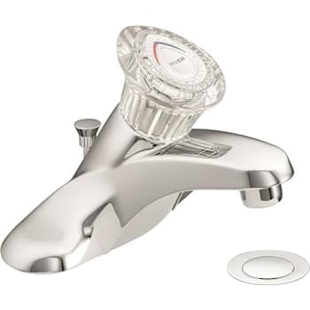 Moen Chateau 4 In Centerset 1-Handle Bathroom Faucet, Drain Assembly, Chrome