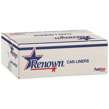 Renown Can Liner, 33 Gal., 9 Mic, High-Density, Natural, 33" X 40", Case Of 500