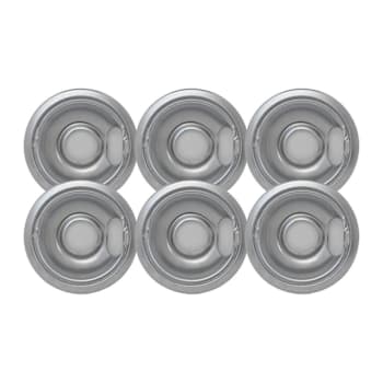 6" Chrome Drip Bowl For Whirlpool, Package Of 6