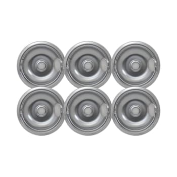 8" Chrome Drip Bowl For Whirlpool, Package Of 6