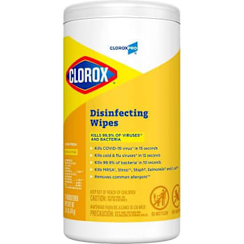 Clorox Disinfecting Wipes, Cloroxpro, Lemon Fresh, 75 Count Canister