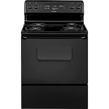 Hotpoint ENERGY STAR 30 In. 5.0 cu. ft. Coil Electric Freestanding Range, Standard Clean, Black