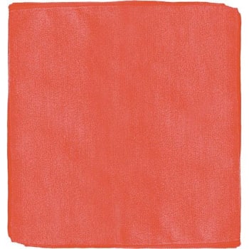 Renown 12 In. X 12 In. General Purpose Microfiber Cloth In Red Gsm 260 - 12 Pack