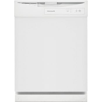 Frigidaire Built-In Dishwasher, 62 Dba, White, Front Control, 2 Wash Cycles, 24"