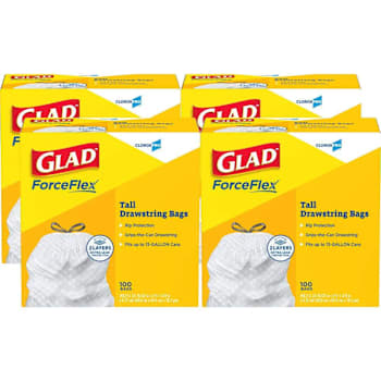 Glad 13 Gal. Tall Kitchen Drawstring Trash Bags (400-Pack)