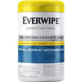 Everwipe Lemon Scent Disinfecting Wipes (75-Count Wipes) (6-Case)