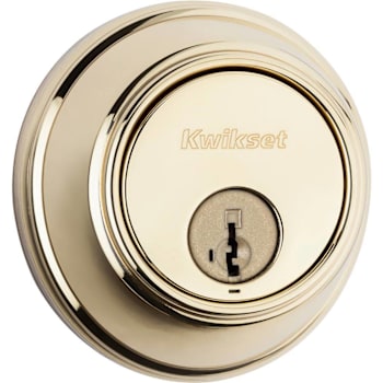 Kwikset 817 Series Key Control Polished Brass Single Cylinder Deadbolt With Smartkey Security