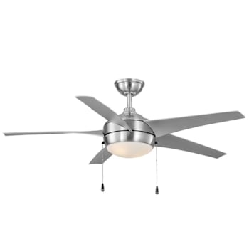 Seasons Quick Install Bryza 52" Brushed Nickel Indoor/Outdoor LED Ceiling Fan, Silver 5-Blade