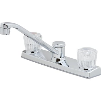 Pfister 2 Handle Kitchen Faucet, 1.8 Gpm, Chrome, Acrylic Handles
