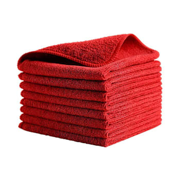Rubbermaid Commercial HYGEN R-40 Recycled Microfiber Cloths, 16 In. X 16 In., Red, 24-Pack