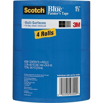 3m Scotch-Blue 1.5 In. X 60 Yd. Multi-Surface Painter’s Tape (4-Case)