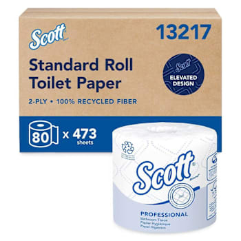Scott Professional 2-Ply Recycled Standard Roll Toilet Paper, 80 Rolls-Case