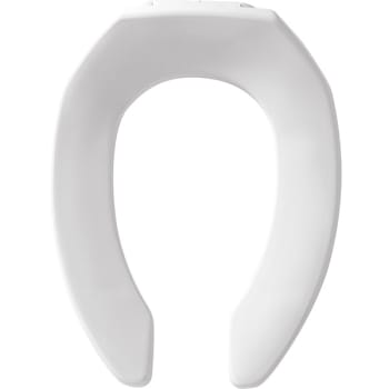 Bemis Commercial Stay-Tite Elongated Plastic Open Front Toilet Seat No Lid In White