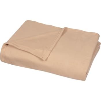 Cotton Bay® Classic™ Fleece Blanket Queen 90x90" Tan