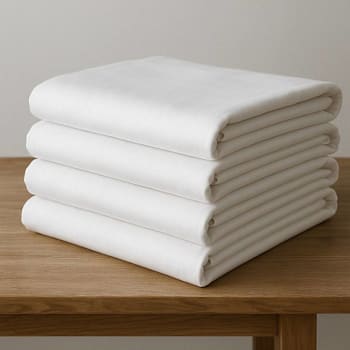 Cotton Bay Essential T180 Flat Sheet Queen 90x110" White, Pack Of 12