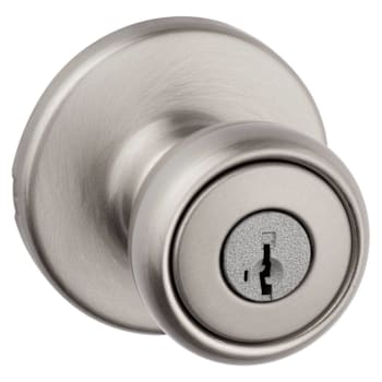 Kwikset Tylo Satin Nickel Keyed Entry Door Knob With Smartkey Security