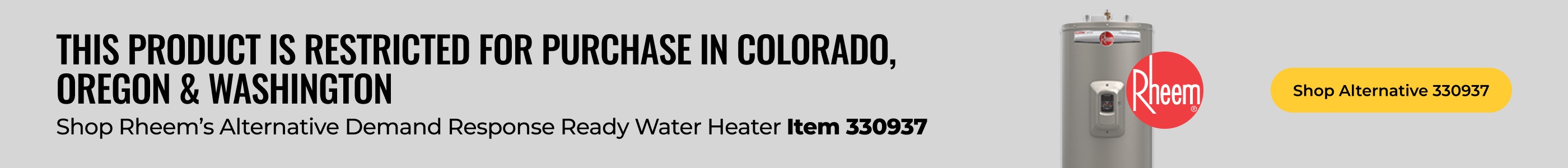 Shop Rheem’s Alternative Demand Response Ready Water Heater Item 330937