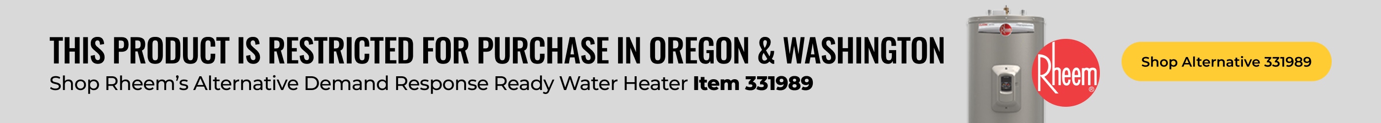 Shop Rheem’s Alternative Demand Response Ready Water Heater Item 331989