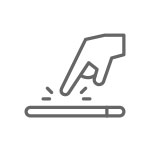 Hand using a phone/tablet icon